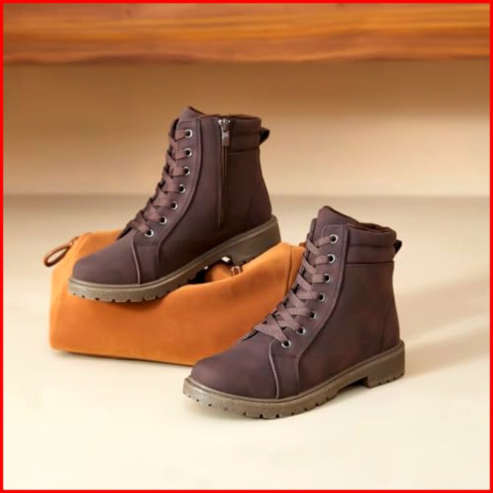 Women's Ankle Snow Boots Waterproof Non-Slip Faux Fur Lined Winter Booties - Picture 6 of 7